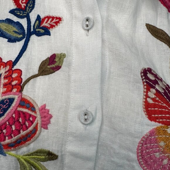 Johnny Was Gracey Linen Oversized Shirt White Sz S - Picture 4 of 15